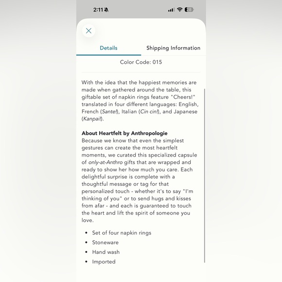 New in box anthropologie napkin rings ceramic - Picture 5 of 5